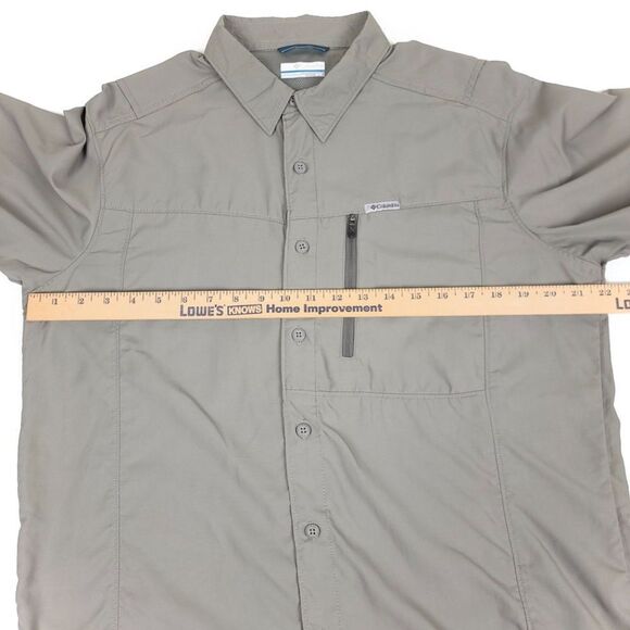 Columbia Kestrel Trail II UPF 50 Button Down Short Sleeve Shirt Gray Mens Medium - Picture 4 of 9